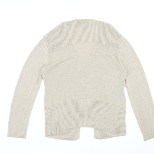 Klass Womens Beige V-Neck Nylon Cardigan Jumper Size XL