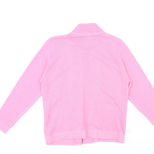Hand to Hand Womens Pink Round Neck Striped Acrylic Pullover Jumper Size L - Twin Set