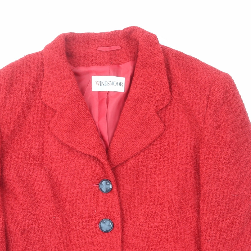 Windsmoor Womens Red Jacket Size 14 Button