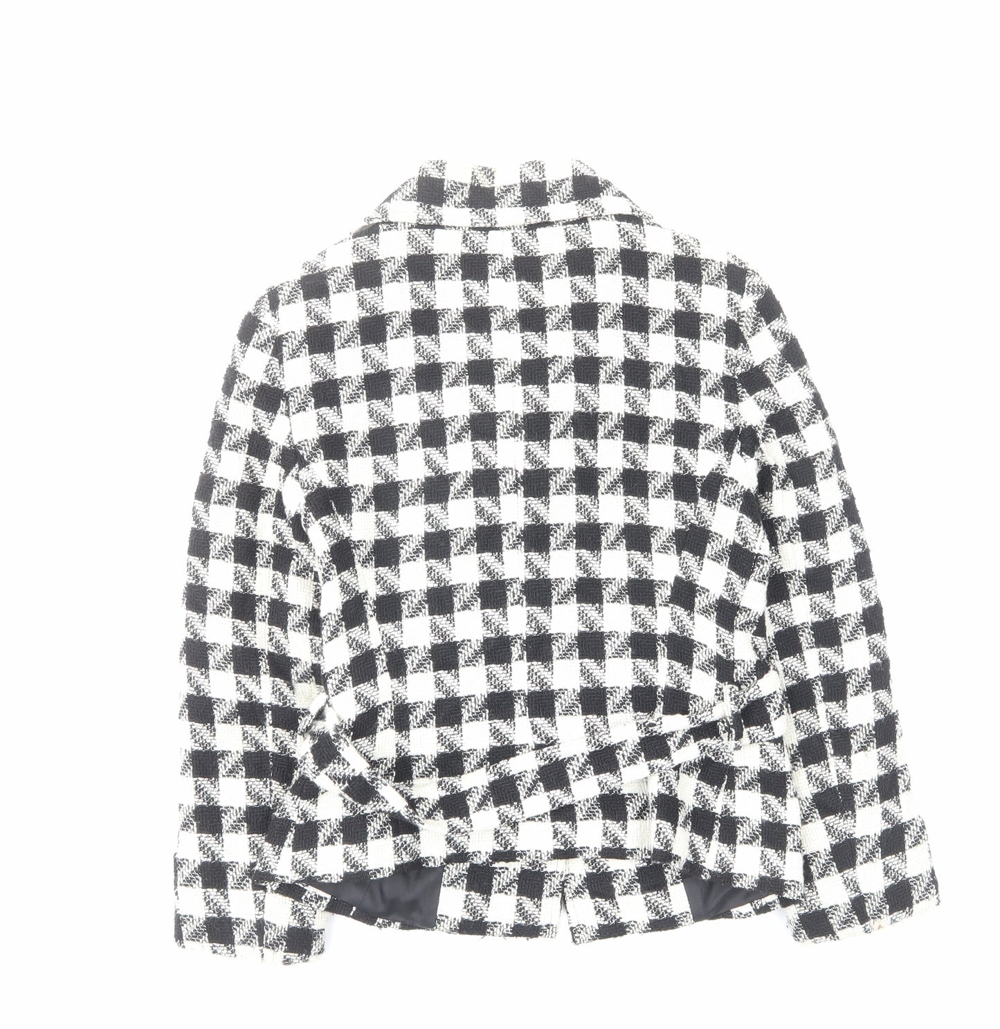 Jem basic Womens Ivory Plaid Jacket Size M Button