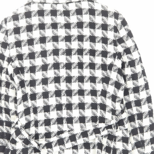 Jem basic Womens Ivory Plaid Jacket Size M Button