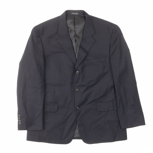 jeremy cobb Mens Blue Wool Jacket Suit Jacket Size 42 Regular