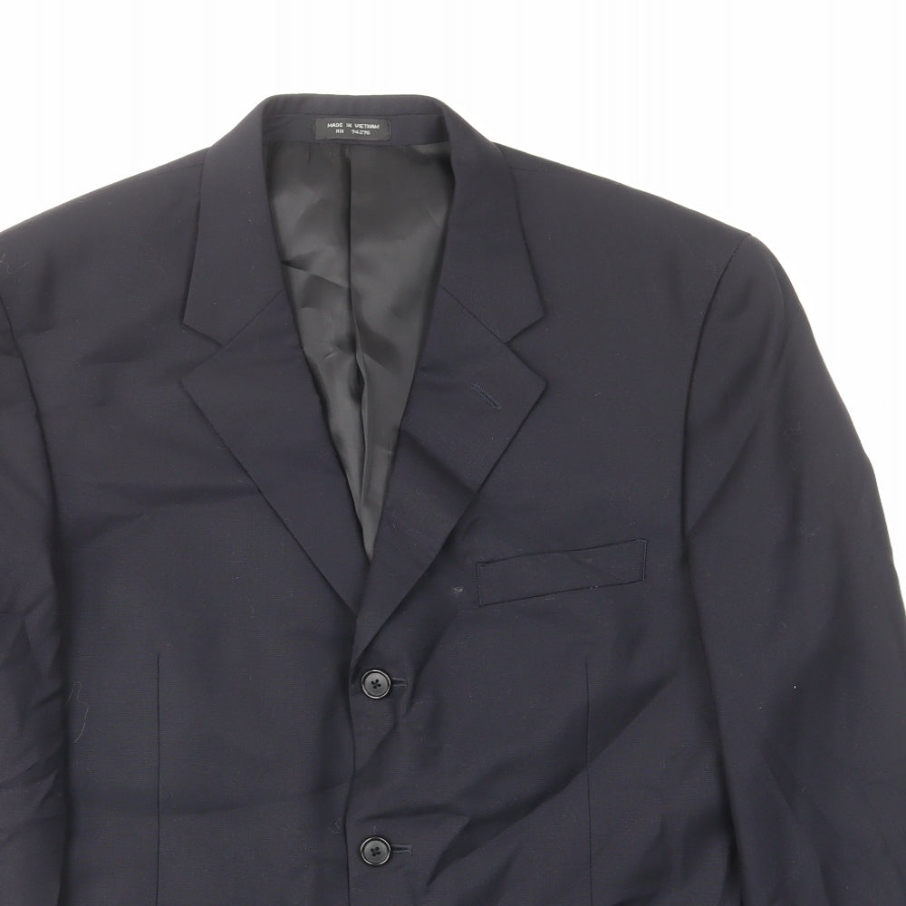 jeremy cobb Mens Blue Wool Jacket Suit Jacket Size 42 Regular