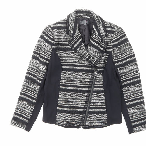 Per Una Womens Black Plaid Jacket Size 12 Zip