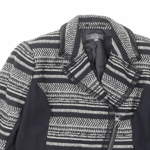 Per Una Womens Black Plaid Jacket Size 12 Zip