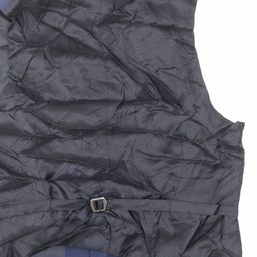 Marks and Spencer Mens Blue Wool Jacket Suit Waistcoat Size 44 Regular