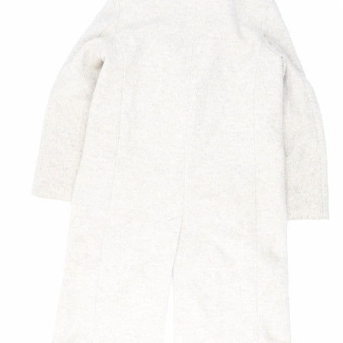H&M Womens Beige Overcoat Coat Size XS Button