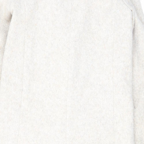H&M Womens Beige Overcoat Coat Size XS Button