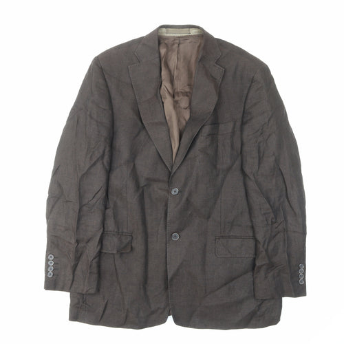 Marks and Spencer Mens Brown Linen Jacket Suit Jacket Size 42 Regular