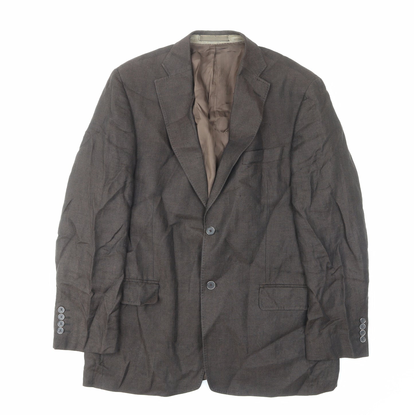 Marks and Spencer Mens Brown Linen Jacket Suit Jacket Size 42 Regular