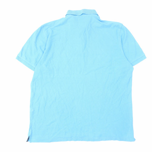 Blue Harbour Mens Blue Cotton Polo Size XL Collared Button