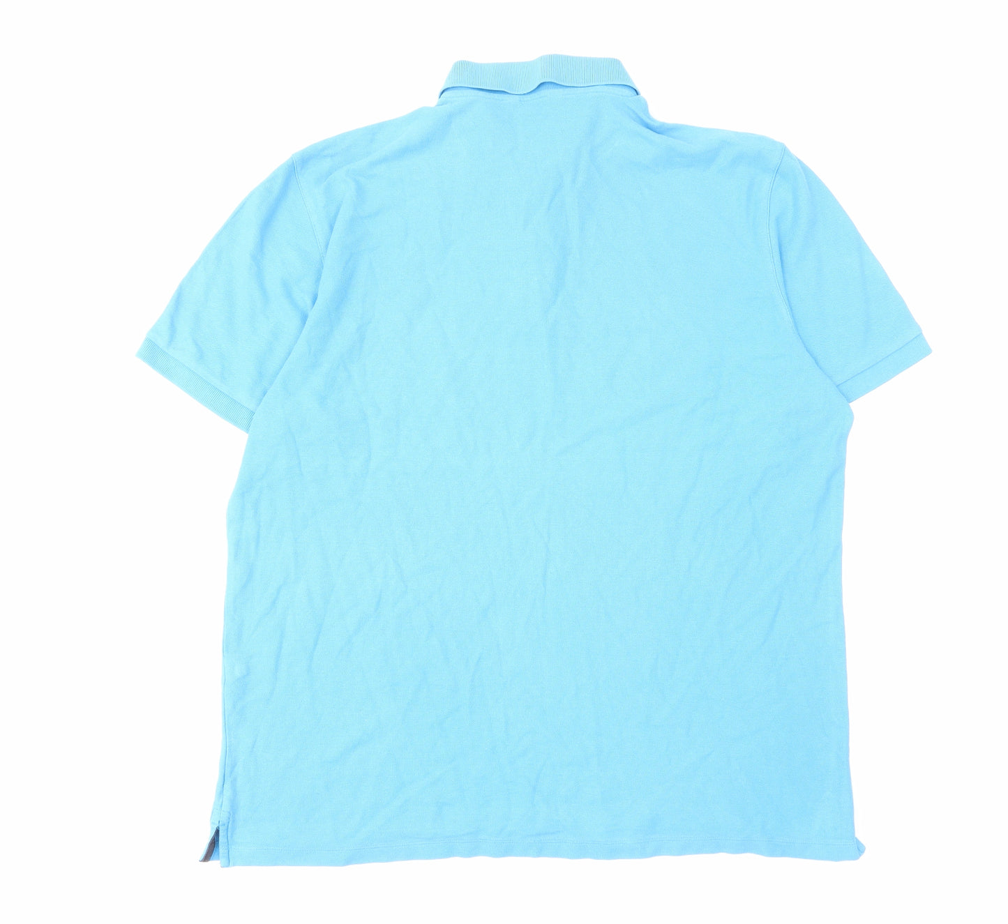 Blue Harbour Mens Blue Cotton Polo Size XL Collared Button