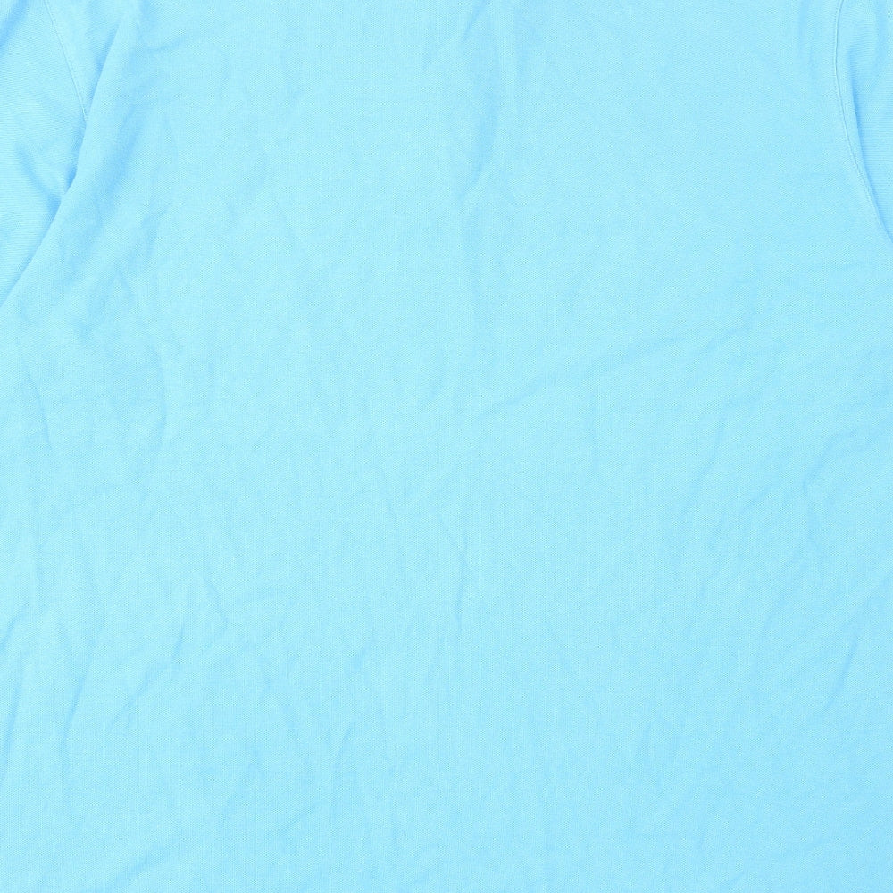 Blue Harbour Mens Blue Cotton Polo Size XL Collared Button