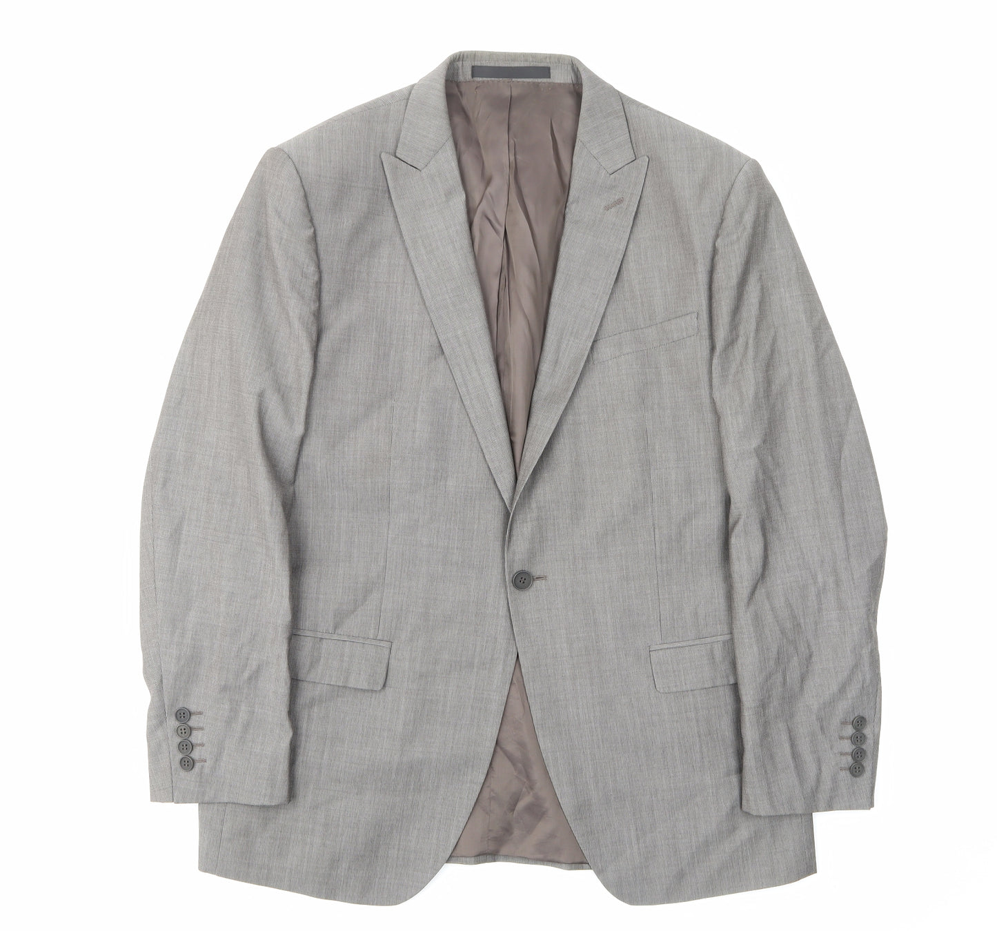 Autograph Mens Grey Wool Jacket Suit Jacket Size 42 Regular - Inside pockets