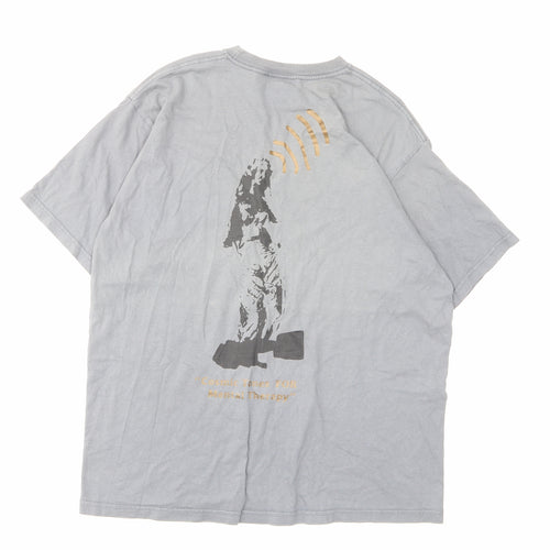 swampbreed Mens Grey Cotton T-Shirt Size M Crew Neck