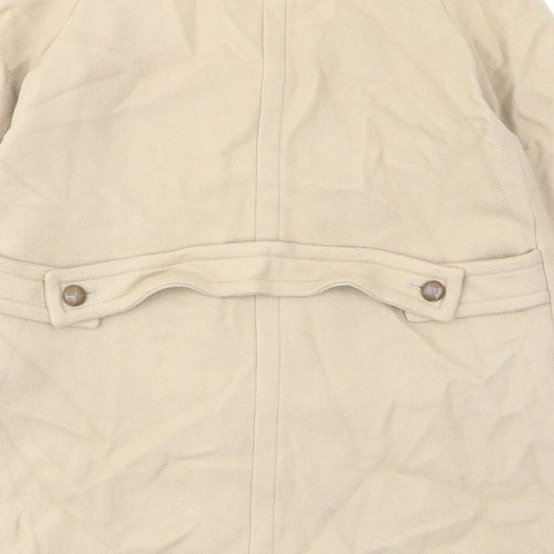 Zara Womens Beige Overcoat Coat Size S Button - Bows, Pockets