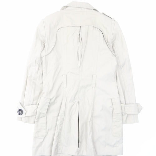 Zara Womens Beige Military Jacket Jacket Size S Button - Pockets