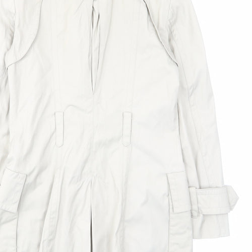 Zara Womens Beige Military Jacket Jacket Size S Button - Pockets