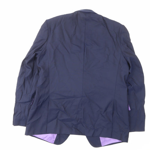 Marks and Spencer Mens Blue Wool Jacket Suit Jacket Size 44 Regular - Inside pockets