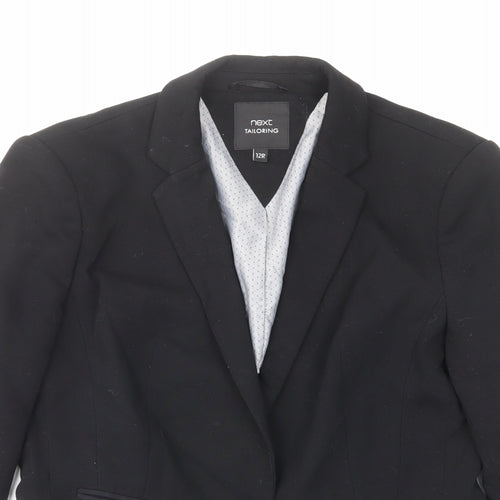 NEXT Womens Black Polyester Jacket Suit Jacket Size 12