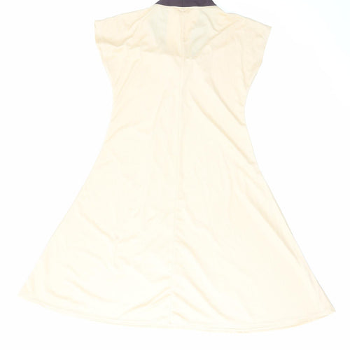 Funidelia Womens Ivory Polyester A-Line Size M V-Neck Pullover