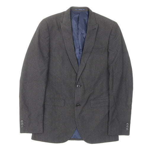 NEXT Mens Grey Wool Jacket Suit Jacket Size 38 Regular - Inside pockets