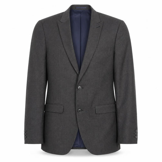 Front view of Next men’s grey wool jacket suit jacket, size 38, regular - inside pockets