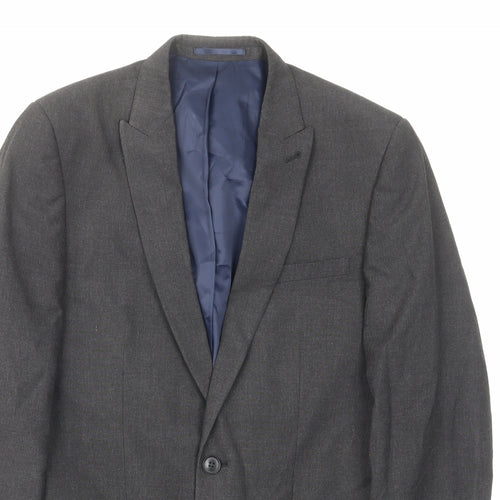 NEXT Mens Grey Wool Jacket Suit Jacket Size 38 Regular - Inside pockets