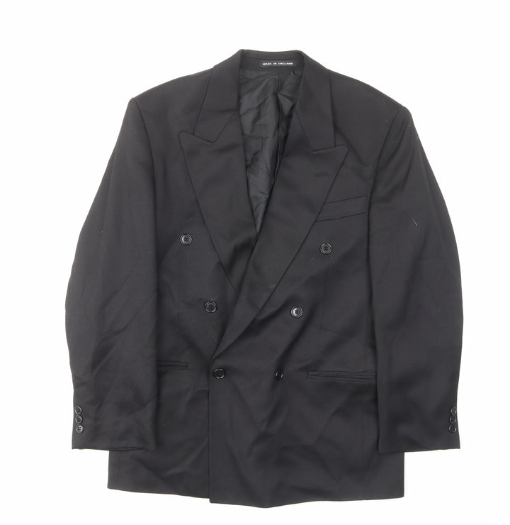 Corman Mens Black Polyester Jacket Suit Jacket Size 36 Regular - Inside pockets