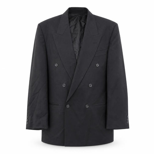 Front view of Corman men’s black polyester jacket suit jacket, size 36, regular - inside pockets