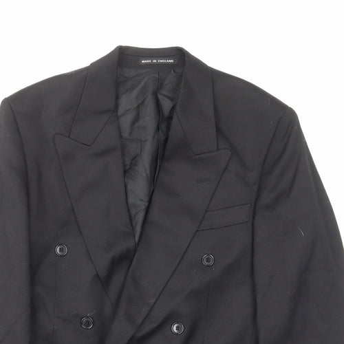 Corman Mens Black Polyester Jacket Suit Jacket Size 36 Regular - Inside pockets