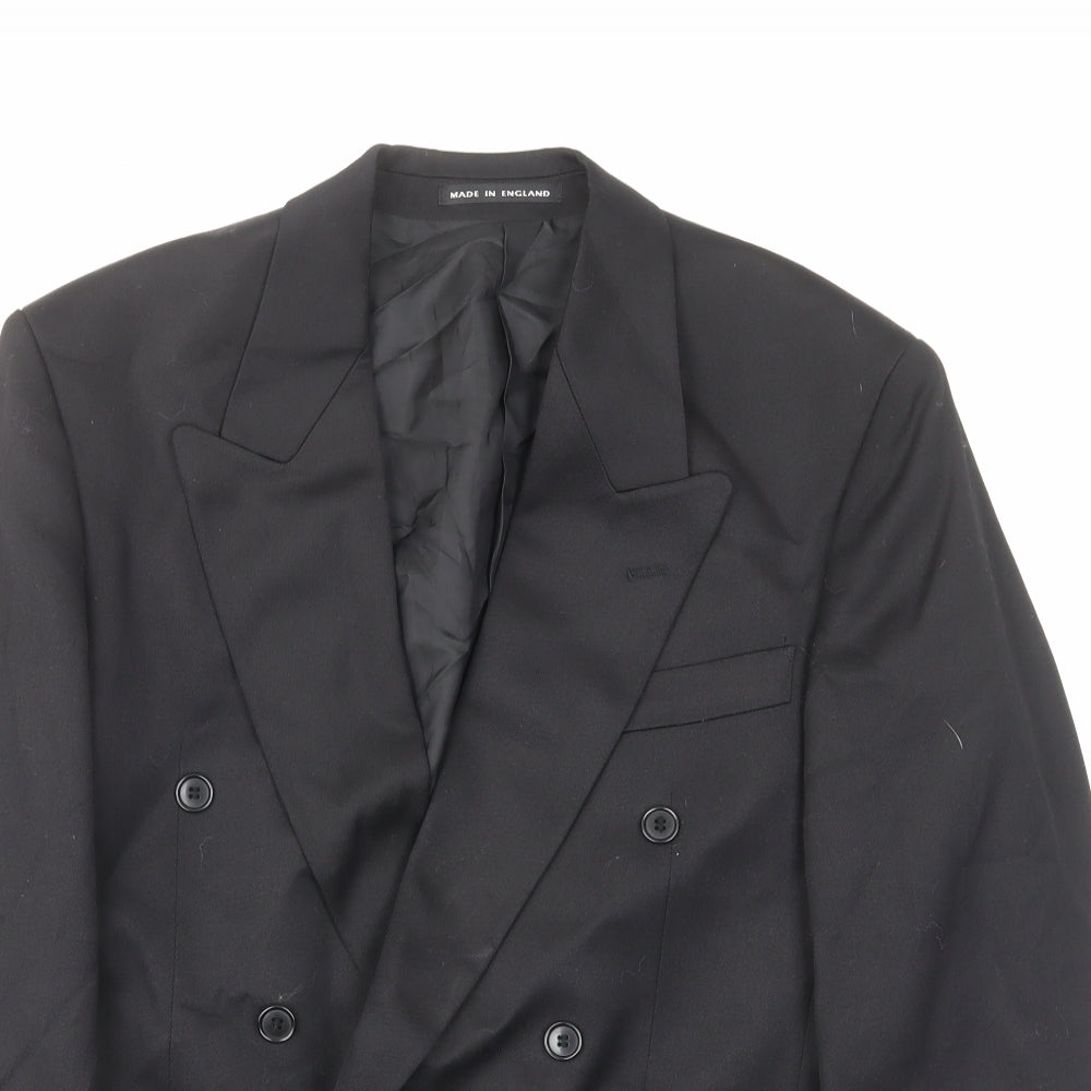 Corman Mens Black Polyester Jacket Suit Jacket Size 36 Regular - Inside pockets