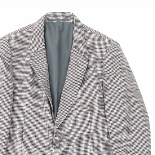 St Michael Mens Multicoloured Plaid Wool Jacket Suit Jacket Size 42 Regular - Inside pockets