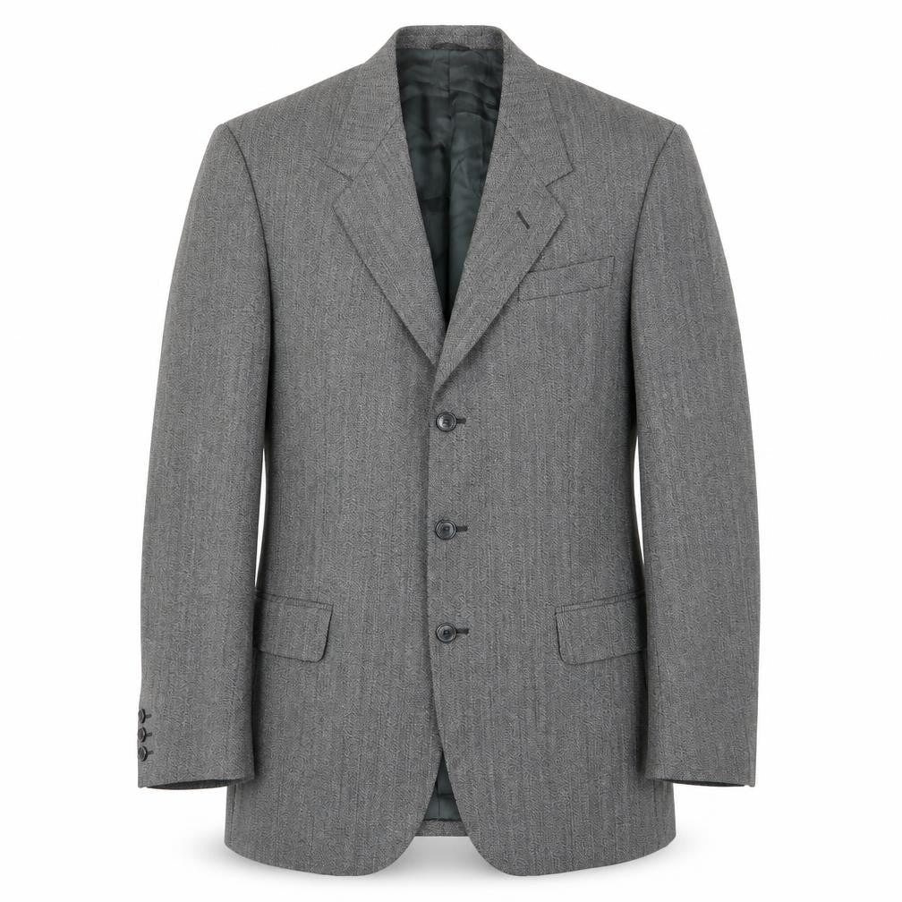 Front view of Ciro Citterio men’s grey wool jacket suit jacket, size 42, regular - pockets