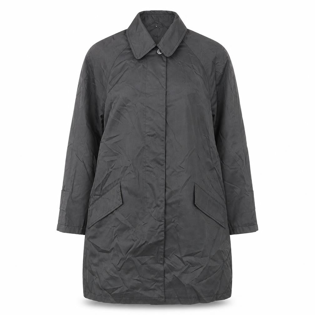 Front view of Four seasons women’s black jacket, size M, button - pockets