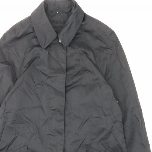 Four seasons Womens Black Jacket Size M Button - Pockets