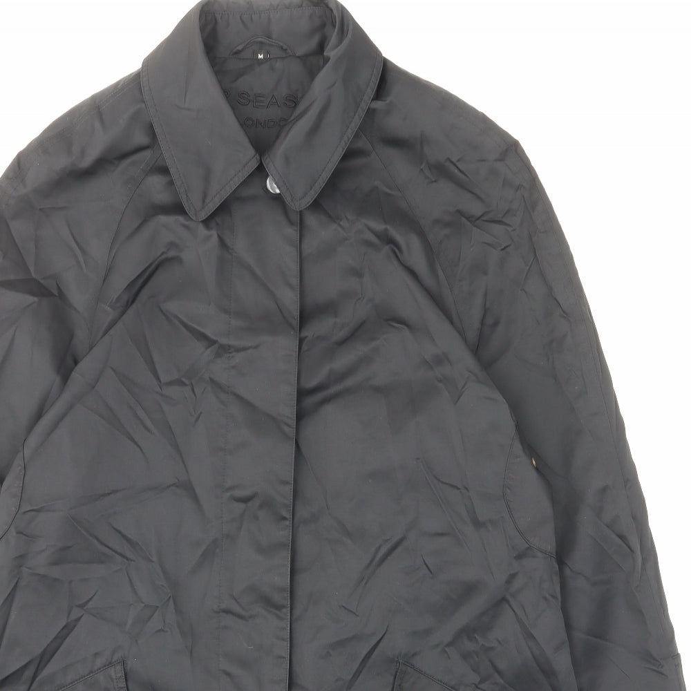 Four seasons Womens Black Jacket Size M Button - Pockets