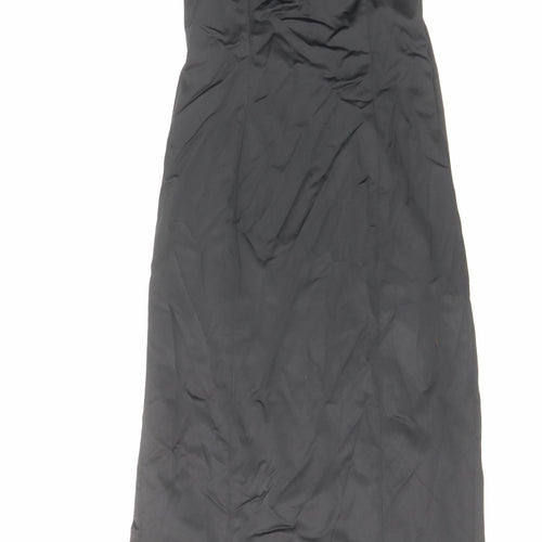 Coast Womens Black Acetate Pencil Dress Size 10 Off the Shoulder Zip - Pleated