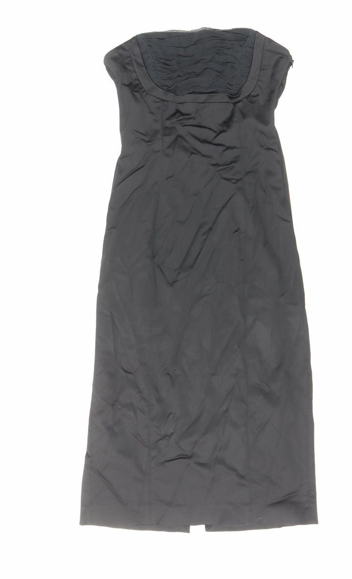 Coast Womens Black Acetate Pencil Dress Size 10 Off the Shoulder Zip - Pleated