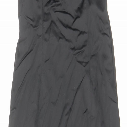 Coast Womens Black Acetate Pencil Dress Size 10 Off the Shoulder Zip - Pleated