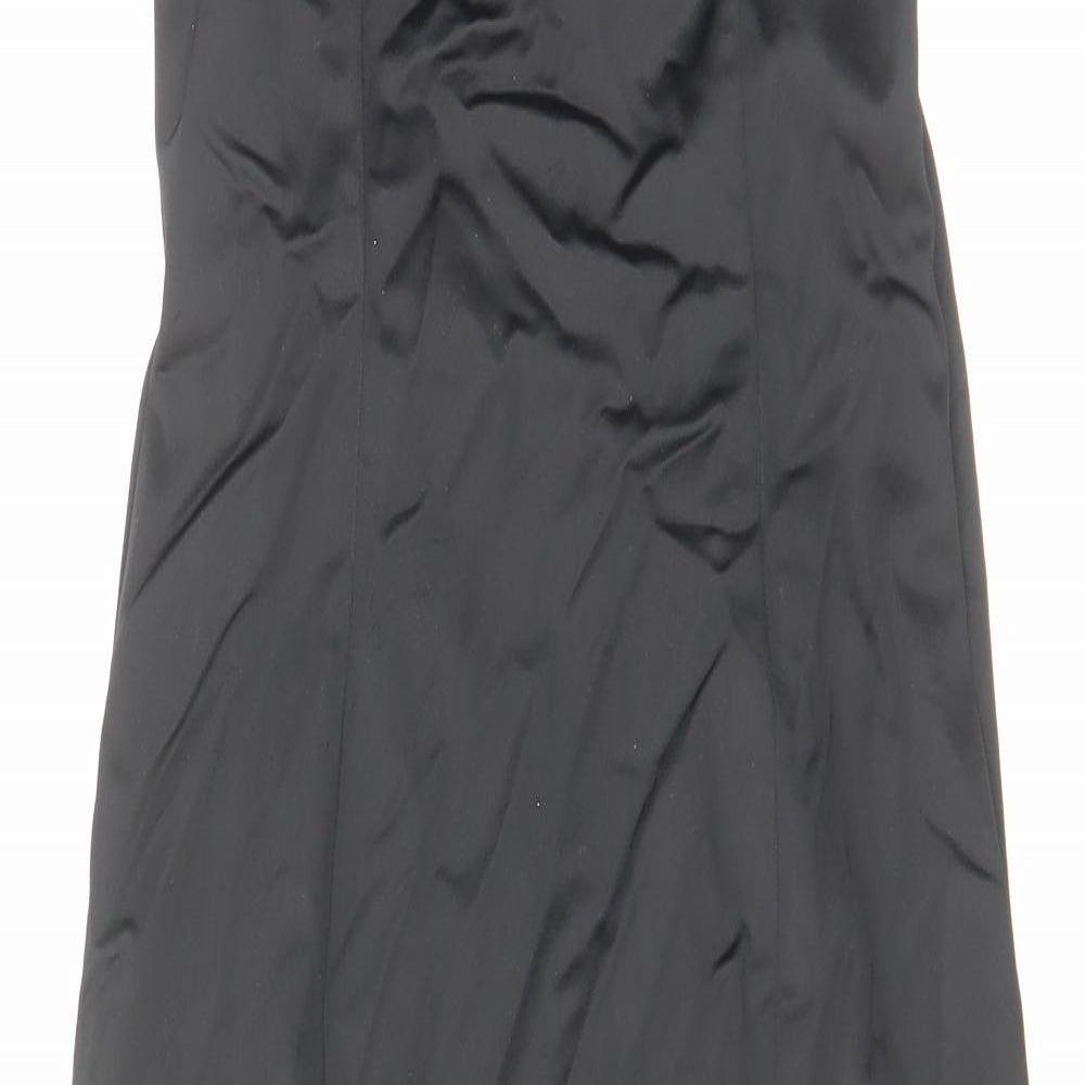 Coast Womens Black Acetate Pencil Dress Size 10 Off the Shoulder Zip - Pleated