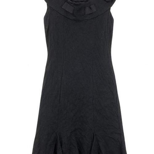 Mango Womens Black Viscose A-Line Size M Off the Shoulder Pullover - Bows