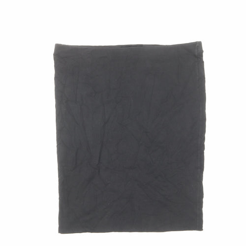 H&M Womens Black Cotton Straight & Pencil Skirt Size L - Elastic waist