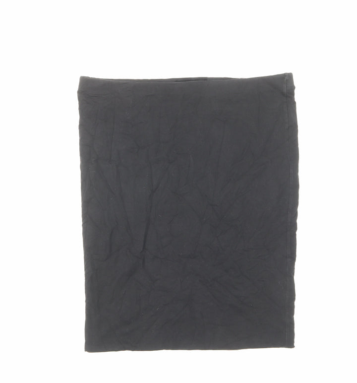 H&M Womens Black Cotton Straight & Pencil Skirt Size L - Elastic waist