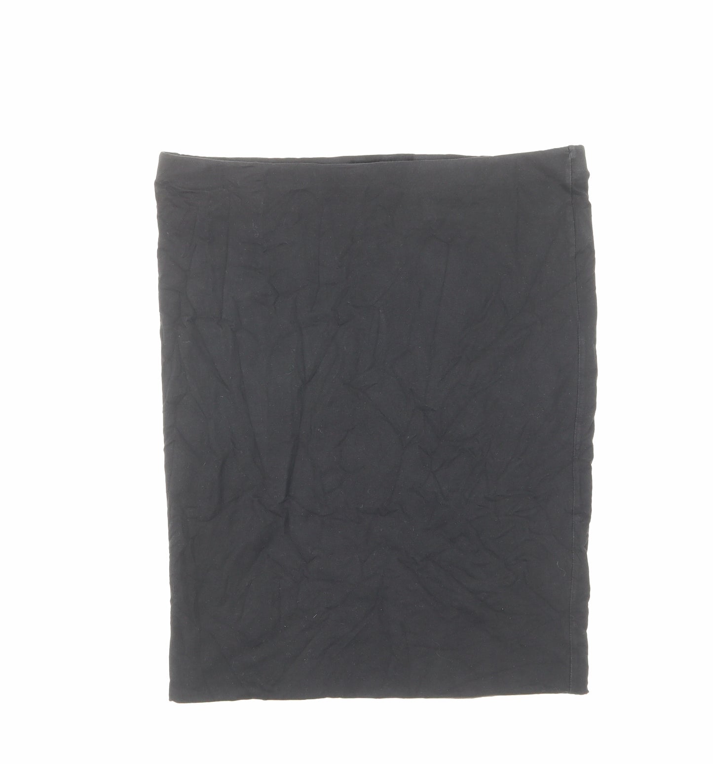 H&M Womens Black Cotton Straight & Pencil Skirt Size L - Elastic waist