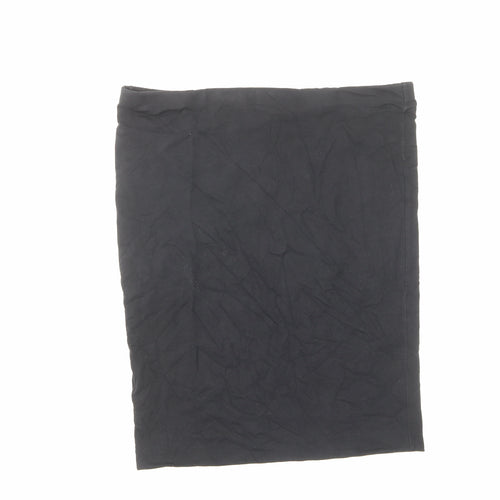 H&M Womens Black Cotton Straight & Pencil Skirt Size L - Elastic waist