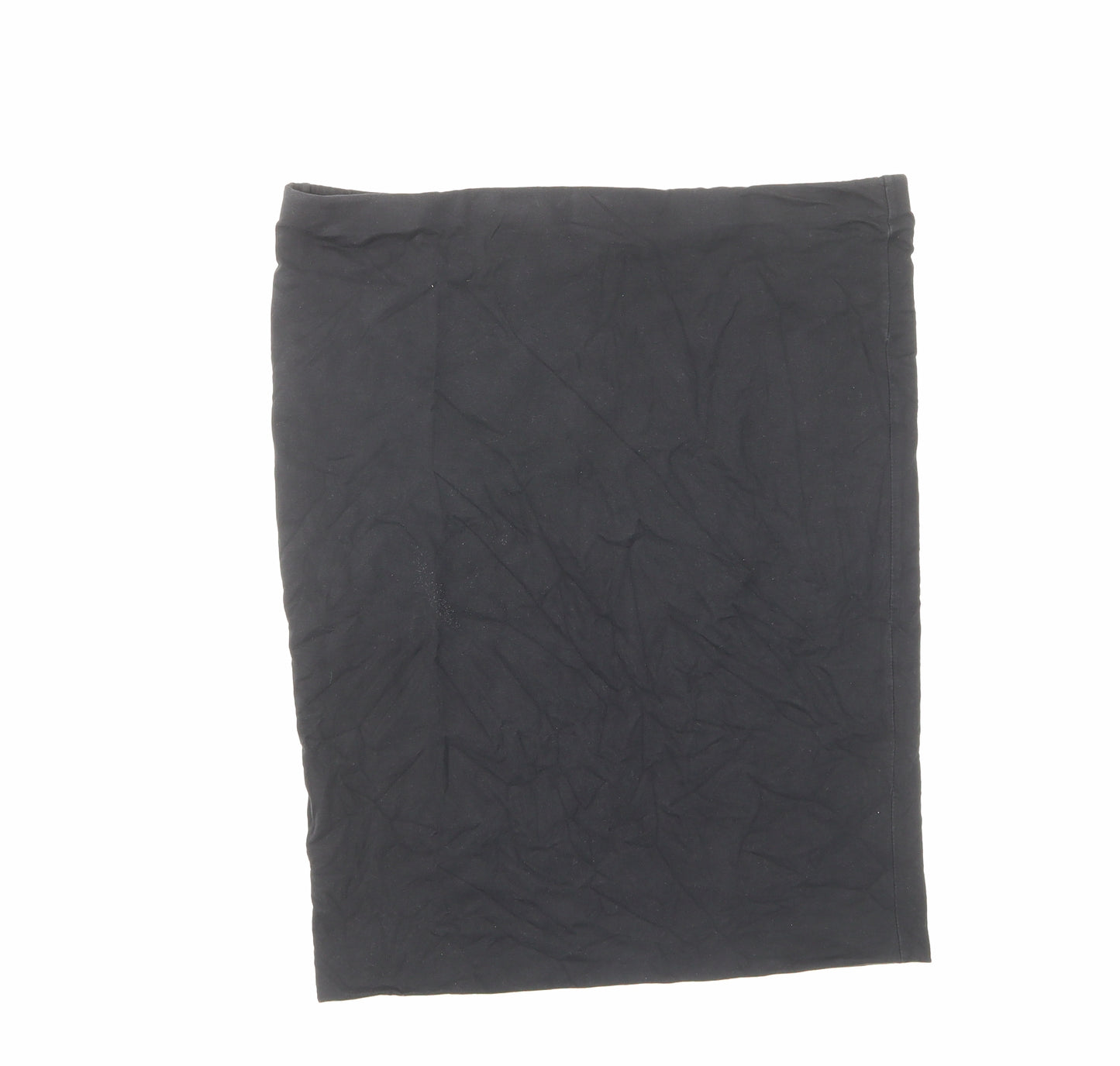 H&M Womens Black Cotton Straight & Pencil Skirt Size L - Elastic waist