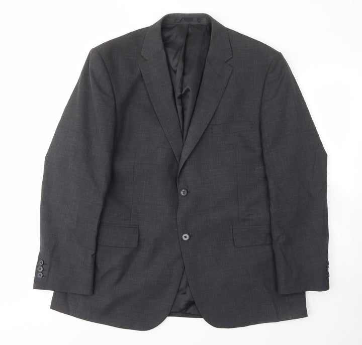 Debenhams Mens Grey Wool Jacket Suit Jacket Size 44 Regular - Inside pockets