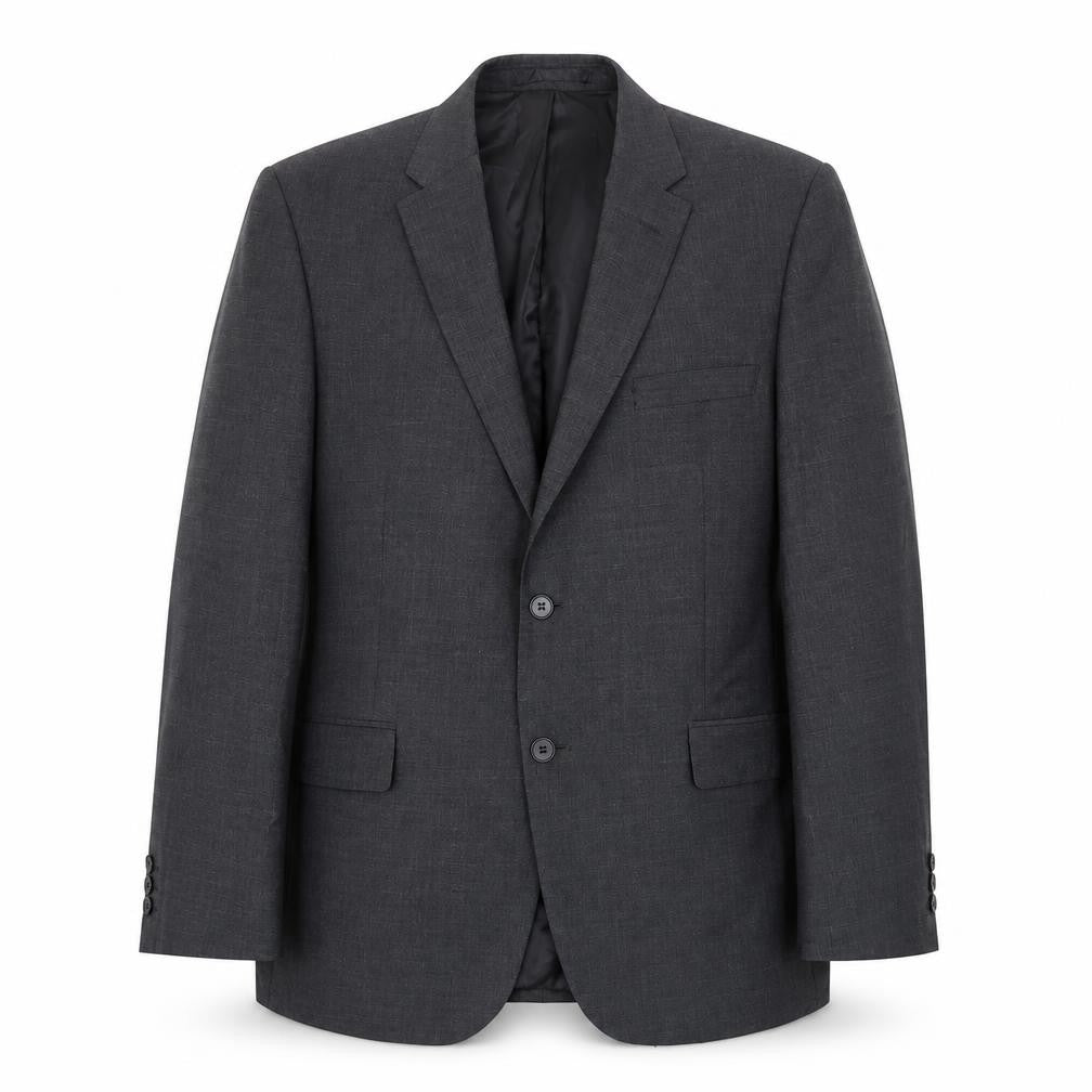 Front view of Debenhams men’s grey wool jacket suit jacket, size 44, regular - inside pockets