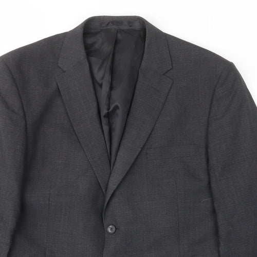 Debenhams Mens Grey Wool Jacket Suit Jacket Size 44 Regular - Inside pockets